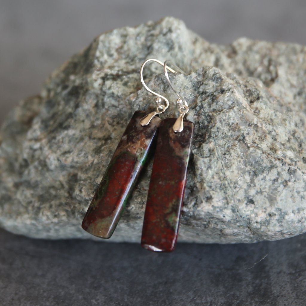 Adorn By Monene Parrot Wing Chrysocolla And Sterling Earrings